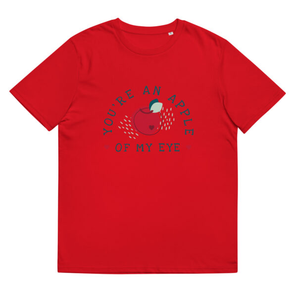 apple-of-my-eye-womens-t-shirt_unisex-organic-cotton-t-shirt-red-front