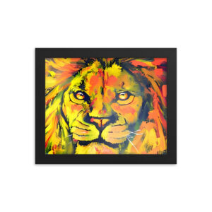 Enhanced African Tiger Painting Framed Poster