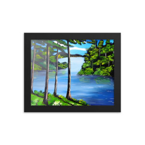 Enhanced African Nature Painting Framed Poster