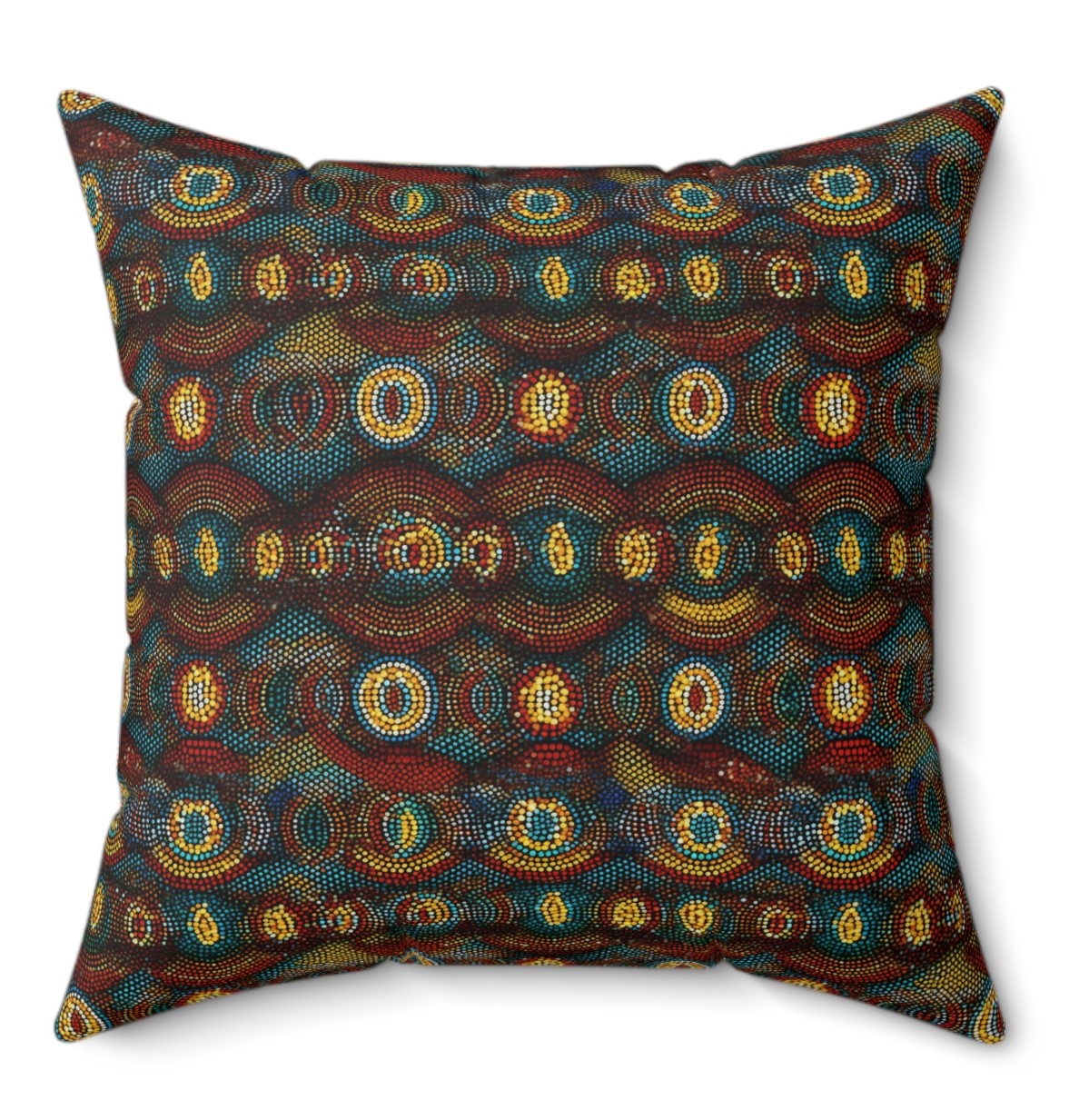 Ugandan Beaded Microfiber Square Pillow, highlighting the exquisite beadwork and attention to detail.