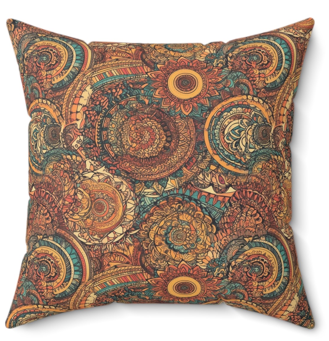Close-up of the Artistic Flair Colorful Doodles Print Pillow, showcasing the intricate and lively colorful doodles that exude artistic expression