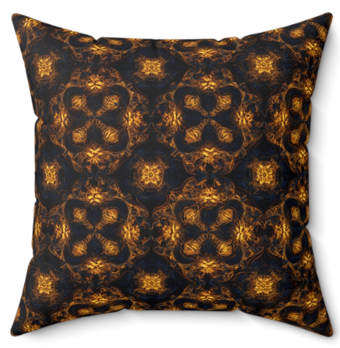 Ugandan Golden Spiral Pattern Pillow