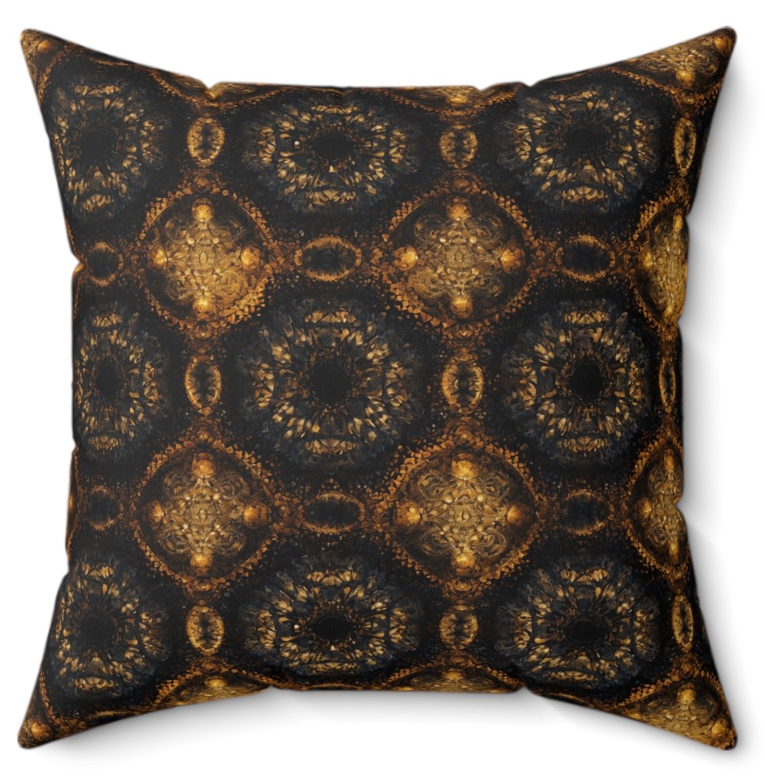 Magical Ambiance Golden Spiral Pattern Pillow