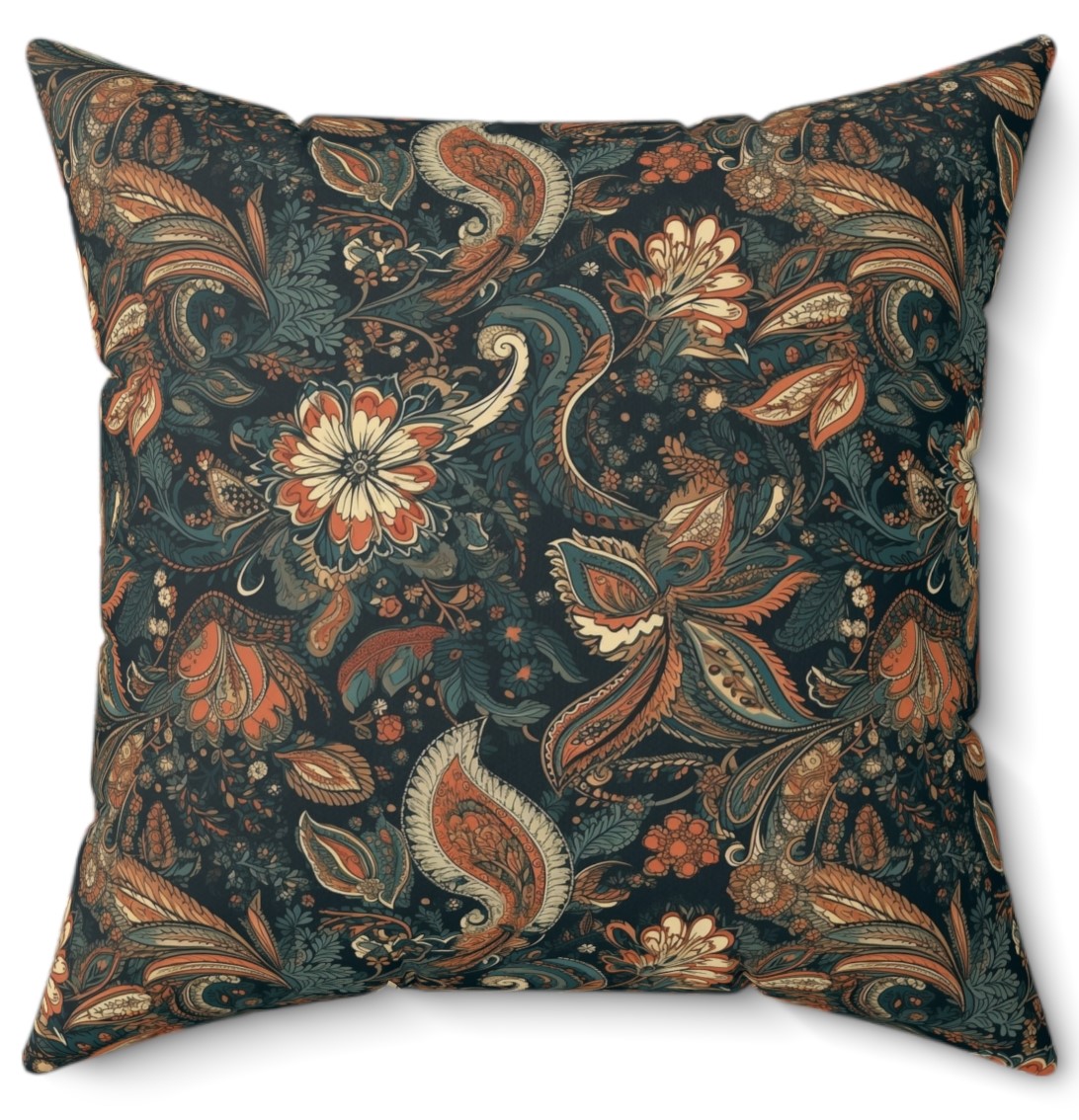 Nature's Beauty Elegant Paisley Print Pillow