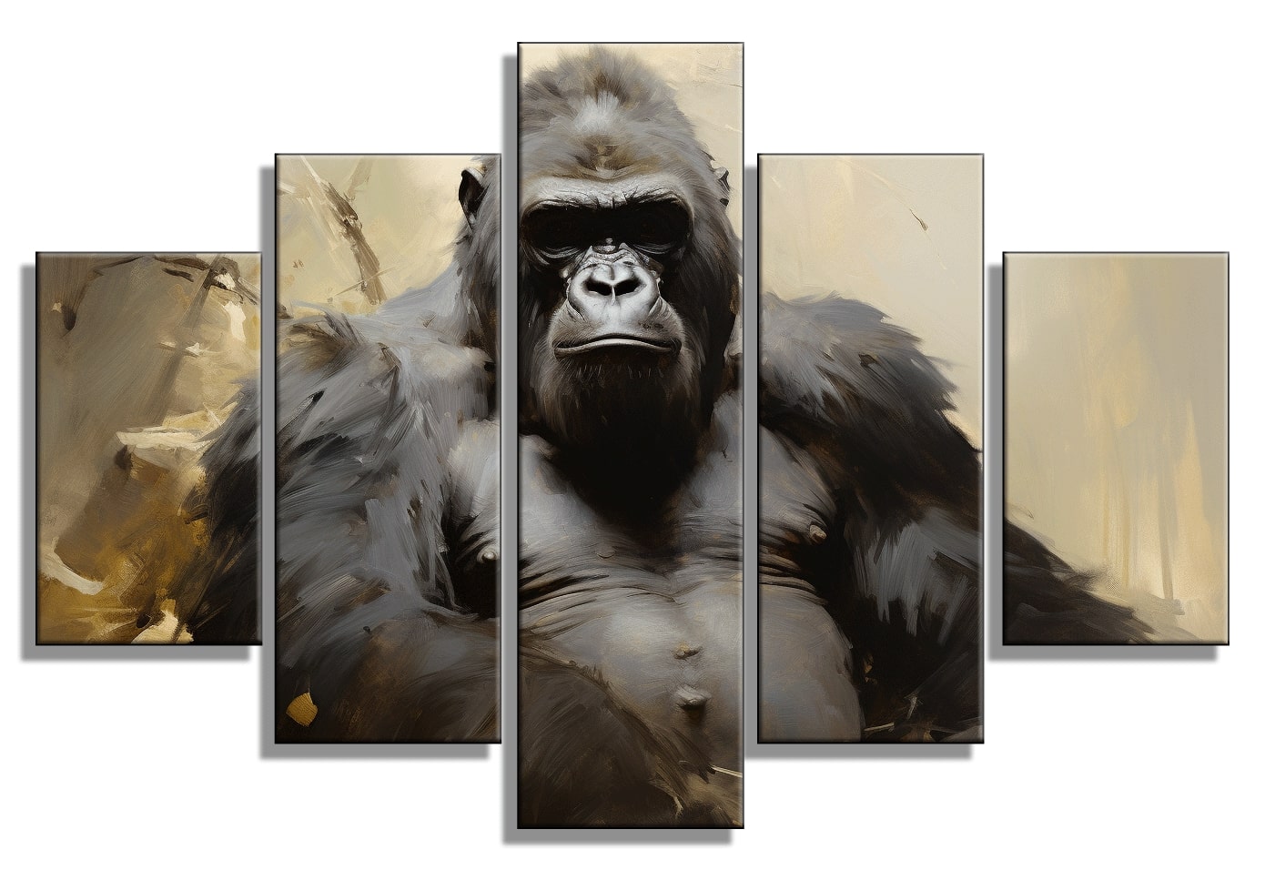 Multi-Panel Gorilla Digital Painting