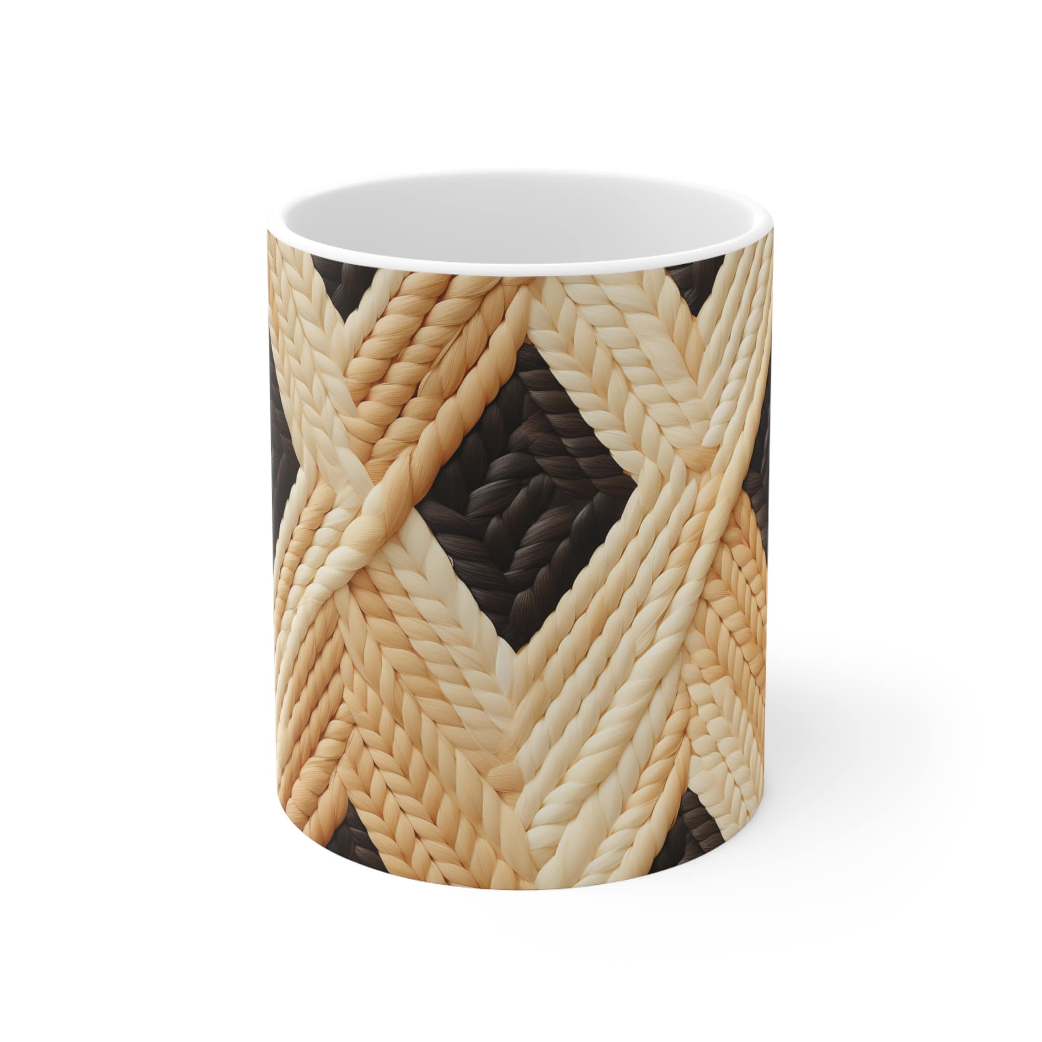 Abstract Ugandan-Basket Weaving Mug