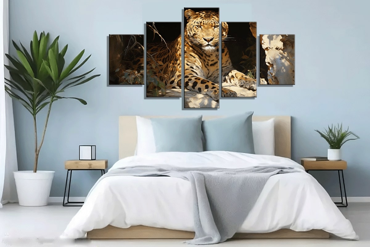 Leopard in the Shadows Realistic Painting