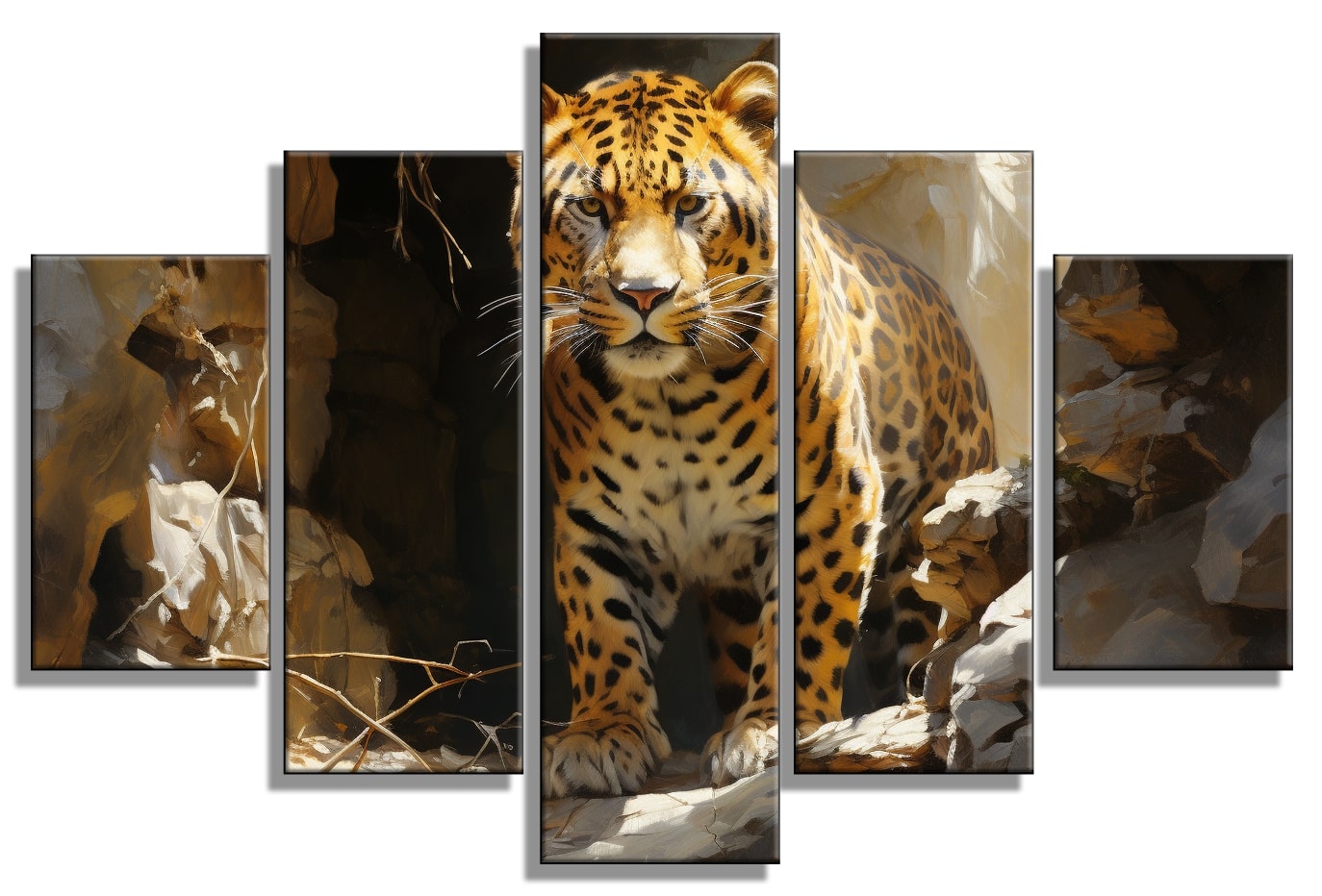 Leopard's Lair Realism Painting - 40x60 inches