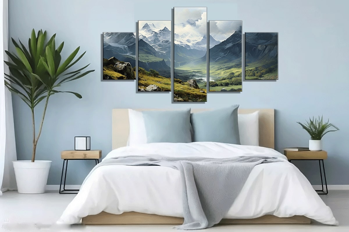 Multi-Panel  Rwenzori Mountain Range Painting - 40x60 inches