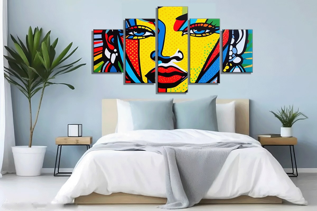 Multi-Panel Vibrant Uganda Pop Art Painting - 40x60 inches