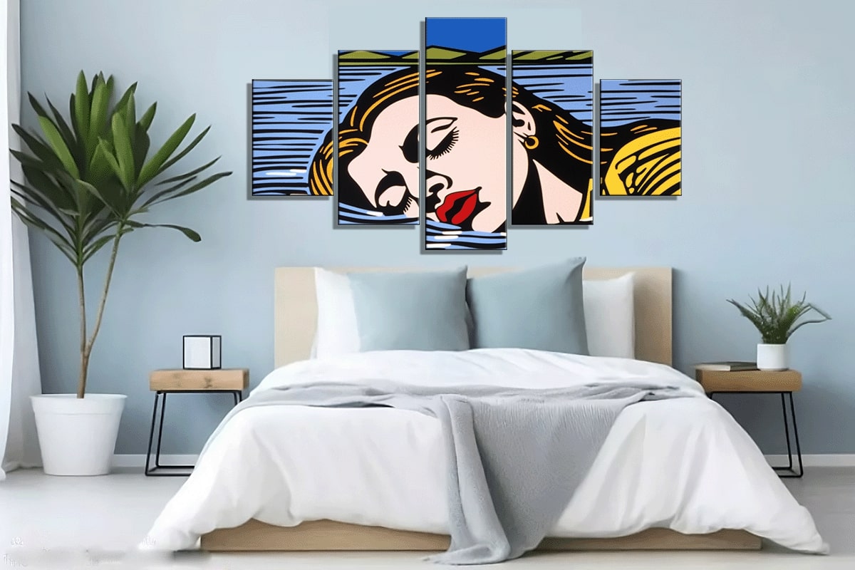 Nile River pop art painting above bed