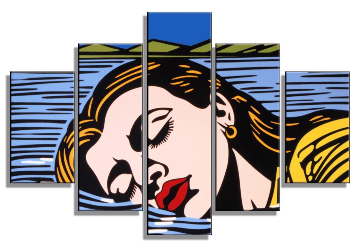 Multi-Panel Drowning Girl in the Nile River Pop Art Painting - 40x60 inches