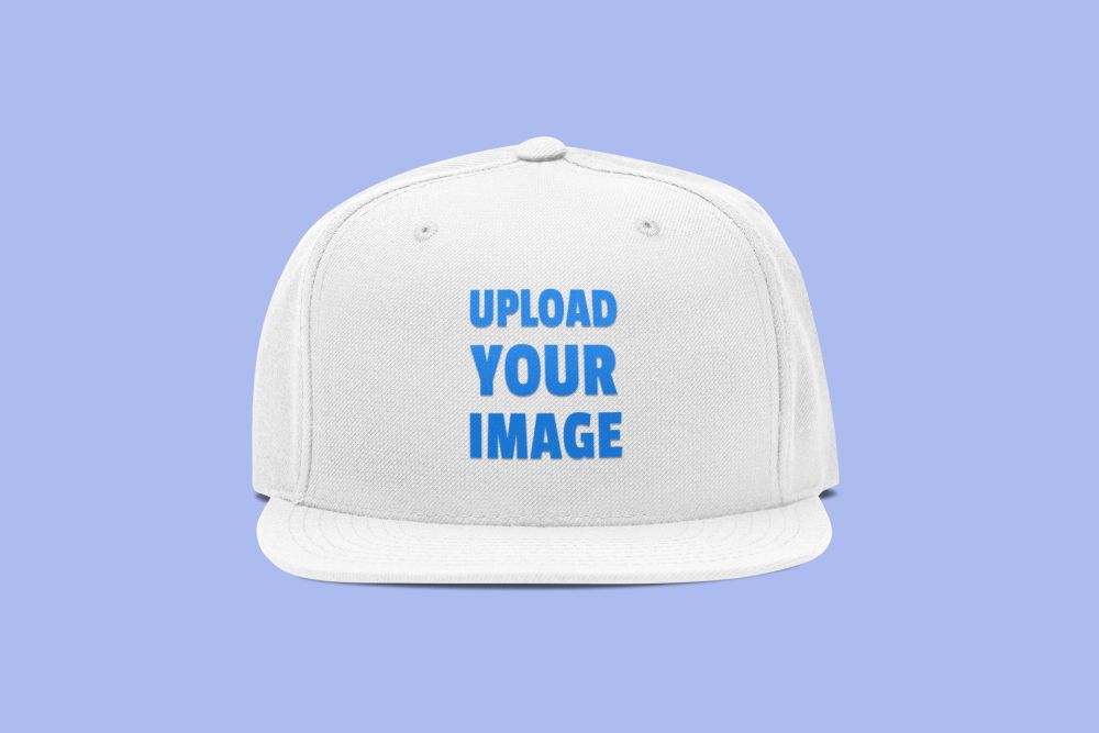 Classic Snapback Hat on a light blue background