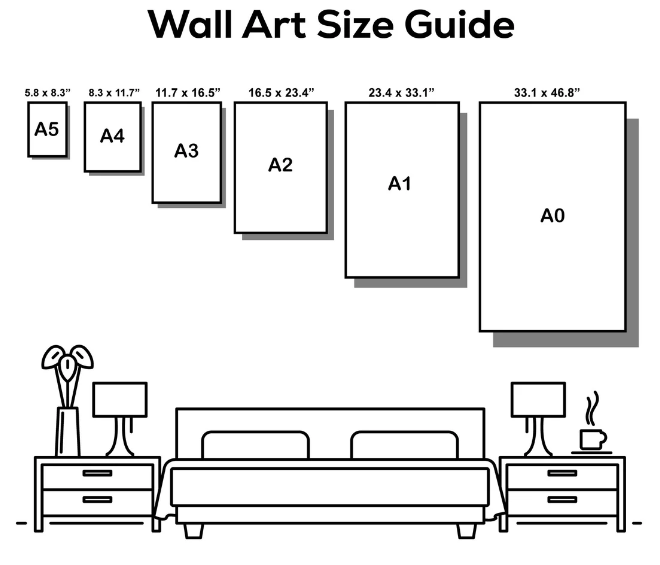 Enhanced Paper Framed Poster - wall art size guide